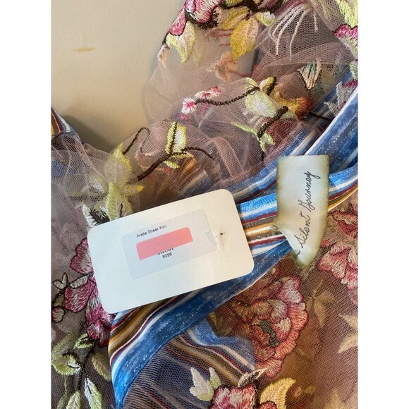 NWT Aratta Silent Journey Maxi Kimono Duster S Embroidered Humming Birds Flowers - Picture 9 of 17